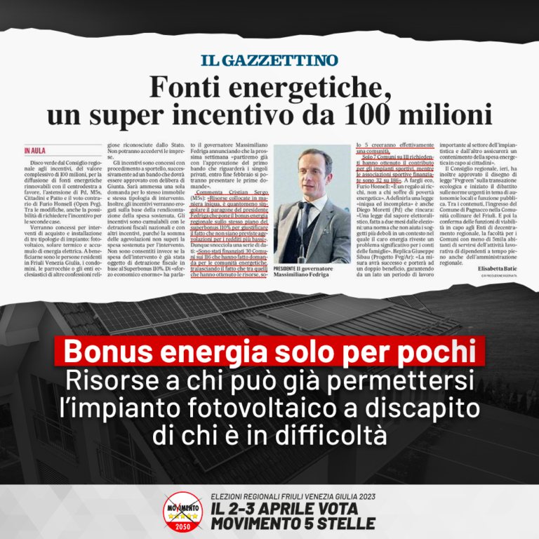 Bonus energia solo per pochi