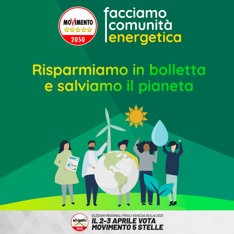 Norma M5S su Comunità energetiche in aula: “FVG in ritardo, non c’è tempo da perdere”