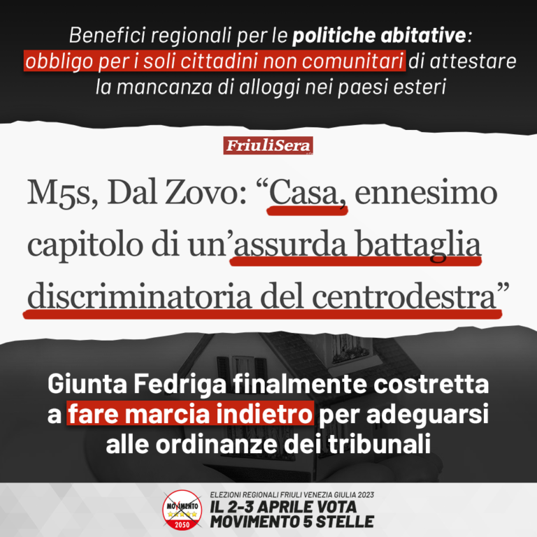 Casa, ennesimo capitolo di un’assurda battaglia discriminatoria del centrodestra