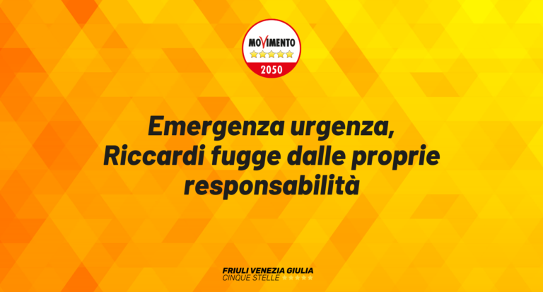 Emergenza urgenza, Riccardi fugge dalle proprie responsabilità