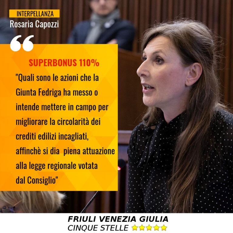 Capozzi (M5S): “Chiediamo alla Giunta di migliorare la circolarità dei crediti incagliati dei Bonus Edilizi”.