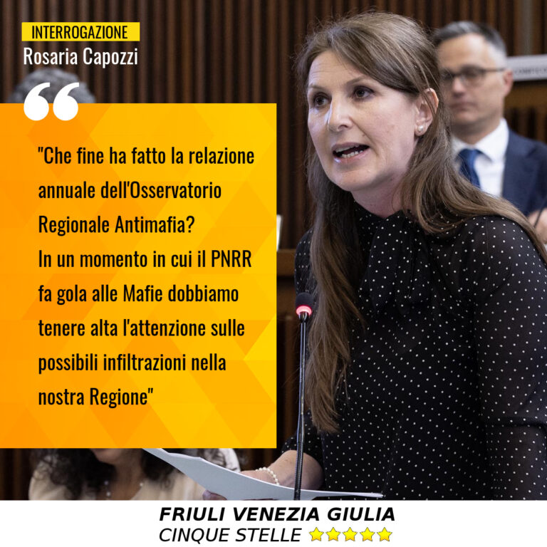 Capozzi (M5S): Che fine ha fatto la relazione dell’Osservatorio Antimafia Regionale?