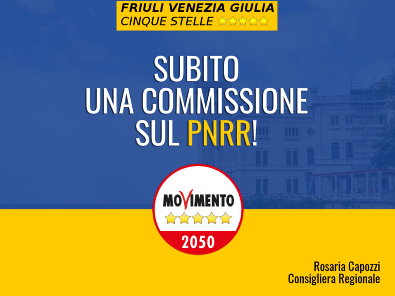 Capozzi (M5S): “Mozione per istituire una Sottocommissione sul Pnrr in Regione”.