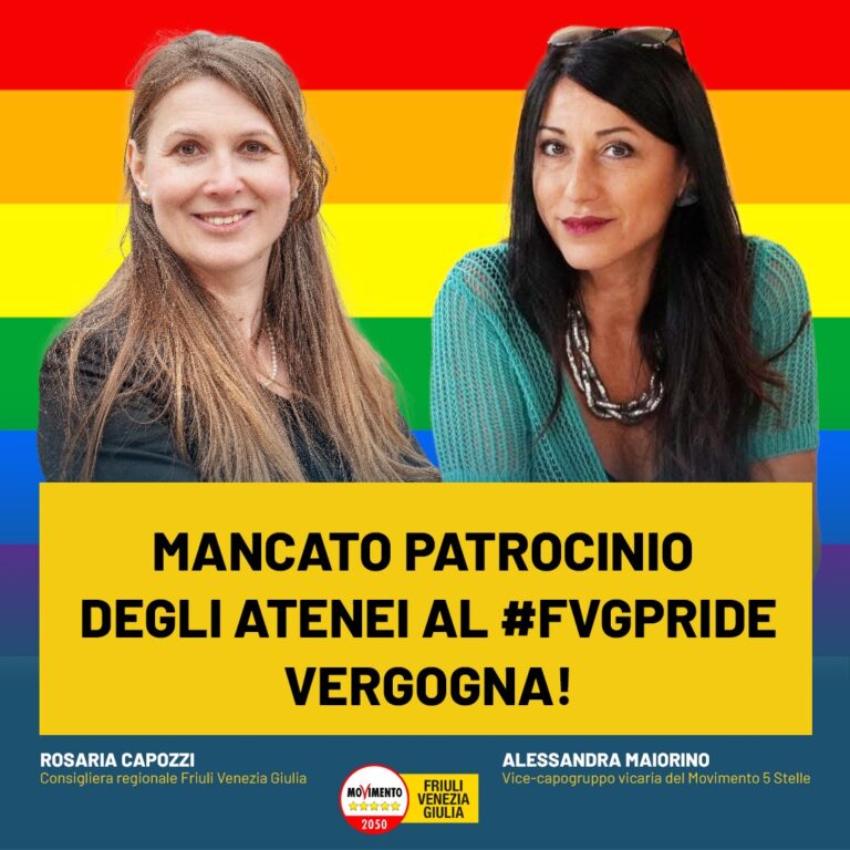 Capozzi – Maiorino: “Atenei Fvg negano il patrocinio al Pride, noi indignati!”