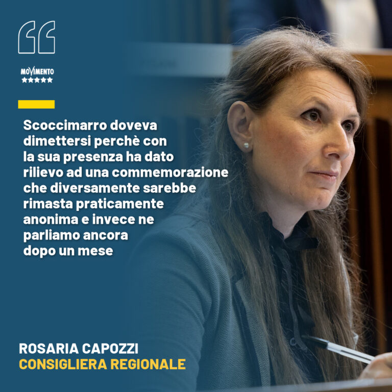 Capozzi M5S: “Scoccimarro non stigmatizza, non prende le distanze, ma soprattutto non si dimette”