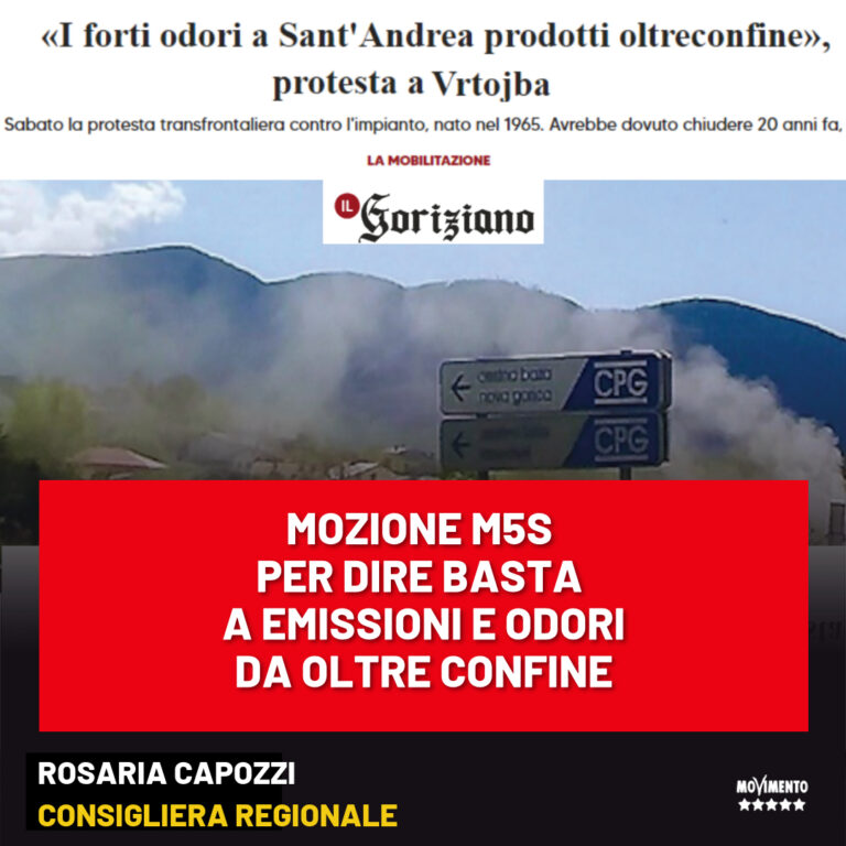 Capozzi M5S: “Gorizia – l’inquinamento dell’aria non ha confine”