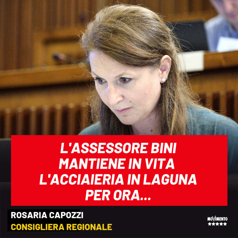 ASSESTAMENTO. CAPOZZI (M5S): GIUNTA MANTIENE IN VITA IDEA ACCIAIERIA