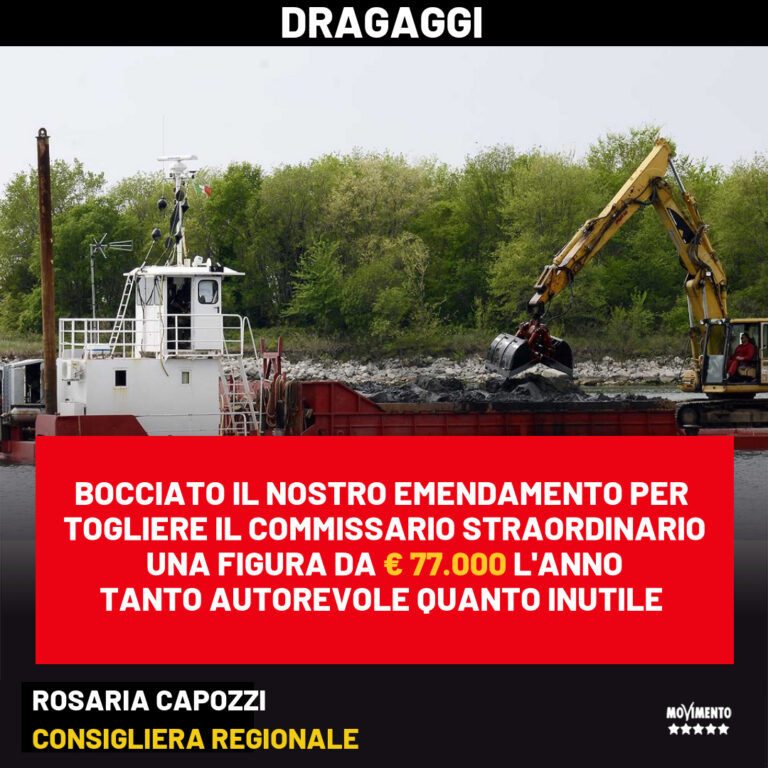 Capozzi M5S: “Commissario ai Dragaggi figura autorevole ma non necessaria”