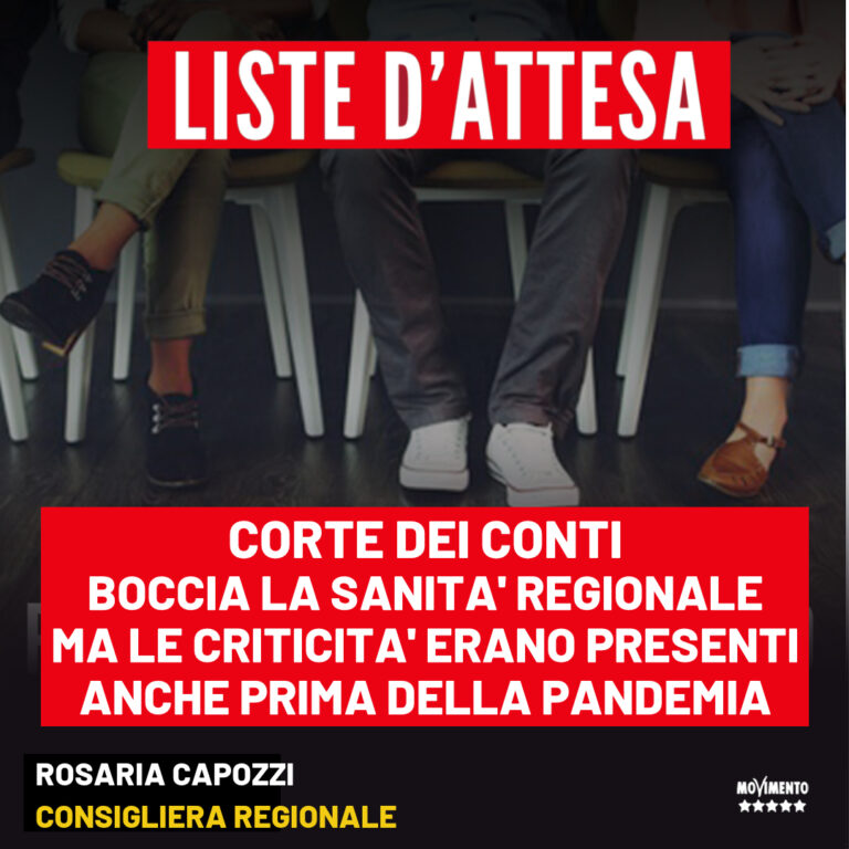 Capozzi M5S: “Liste d’attesa il problema era presente anche prima della pandemia”