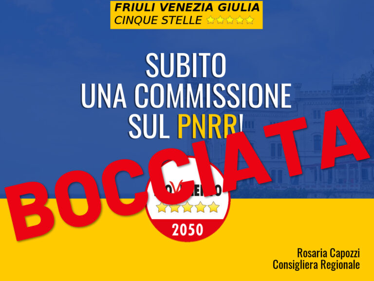 Capozzi M5S: “Il Consiglio Regionale rinuncia ad avere contezza sul PNRR”