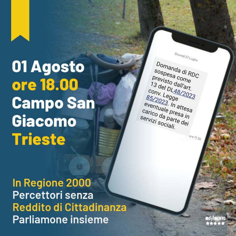 Capozzi – Danielis M5S: “2000 percettori senza reddito di cittadinanza nei prossimi mesi”