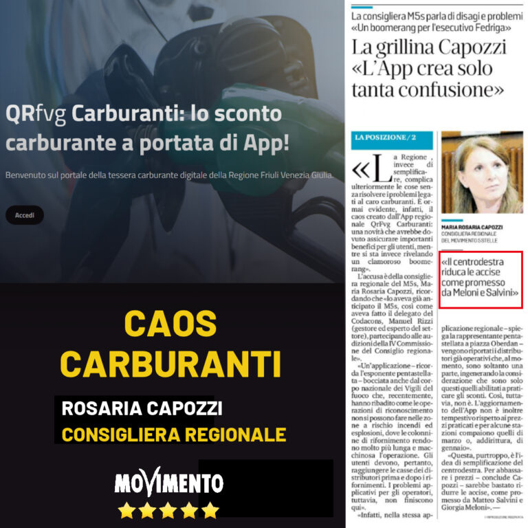 CARBURANTI. APP QRFVG, CAOS E DISAGI OPERATORI E UTENTI