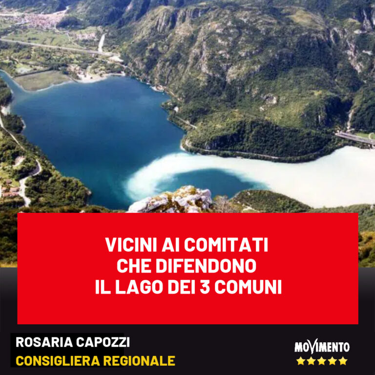 Lago dei 3 Comuni – Capozzi (M5S): “Vicini all’azione dei Comitati che difendono il Lago. Anci chieda alla Regione il contestuale by pass”