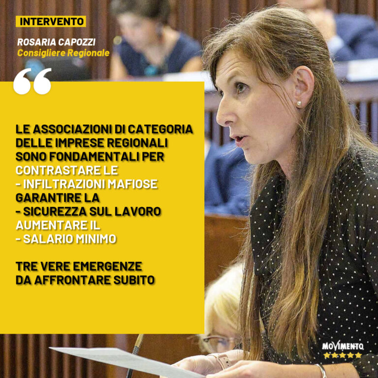 Capozzi M5S: “Associazioni di categoria fondamentali per combattere infiltrazioni mafiose, avere sicurezza sul lavoro e un salario minimo per rilanciare l’economia”.