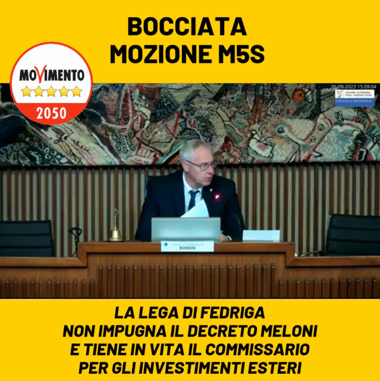 Capozzi M5S: “Bocciata mozione per chiedere l’illegittimità costituzionale del commissario che potrebbe riportare l’Acciaieria in Laguna”