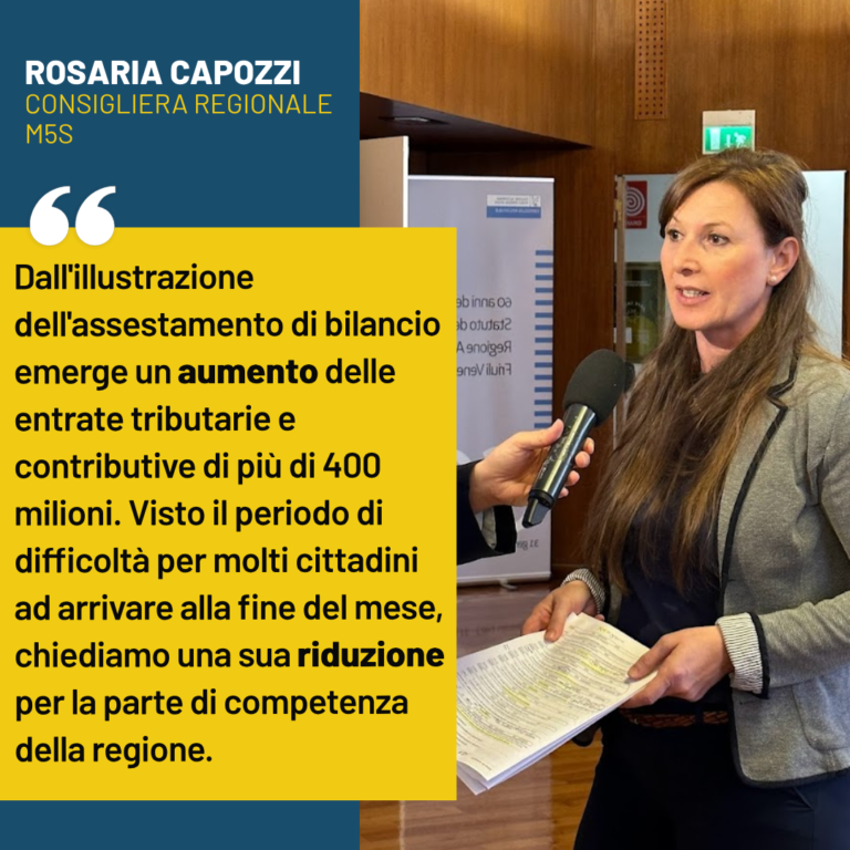 Assestamento Bis – Capozzi (M5S): “Cittadini versano più tasse, ma non tutti ricevono i bonus”