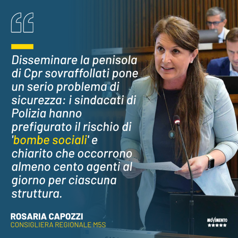 Migranti, Capozzi (M5S): “Cpr a rischio bomba sociale, FVG calpestato”