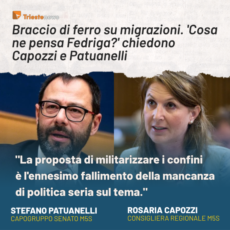 Braccio di ferro su migrazioni. “Cosa ne pensa Fedriga?” chiedono Capozzi e Patuanelli