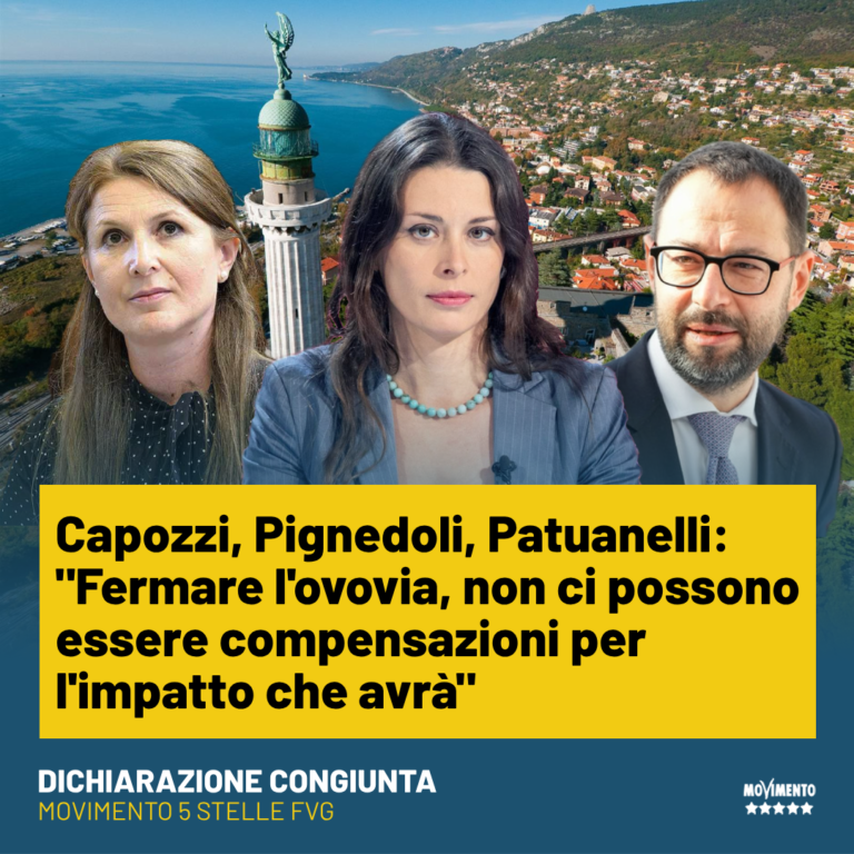 Patuanelli, Capozzi, Pignedoli: “Fermare l’ovovia, non ci possono essere compensazioni per l’impatto che avrà”