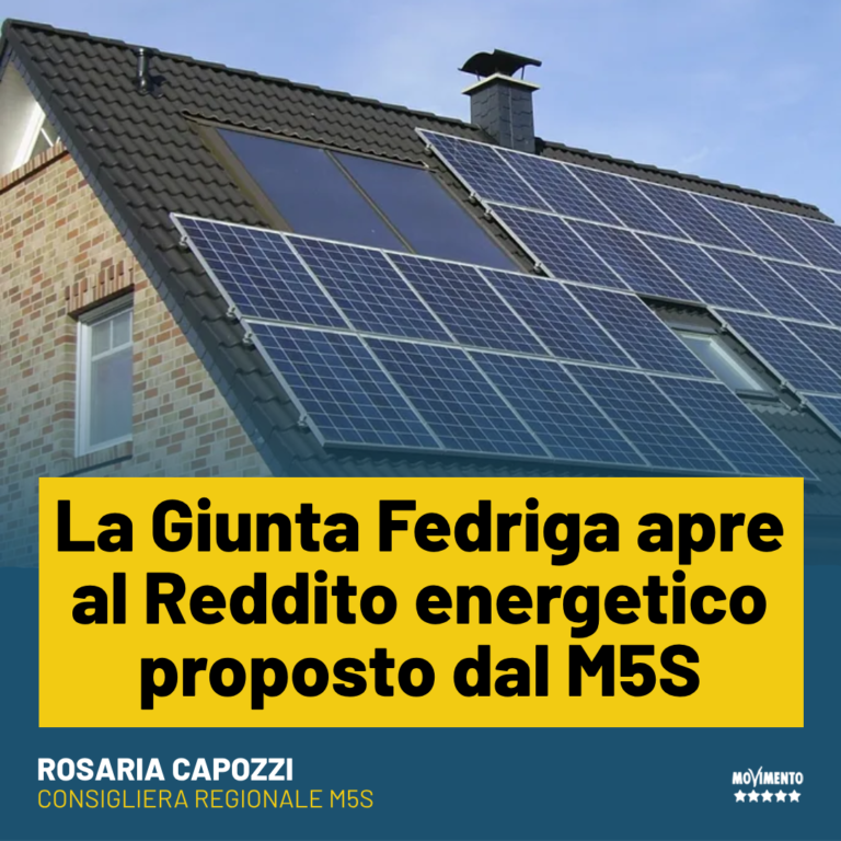 Capozzi: “Finalmente la Giunta apre al Reddito energetico”