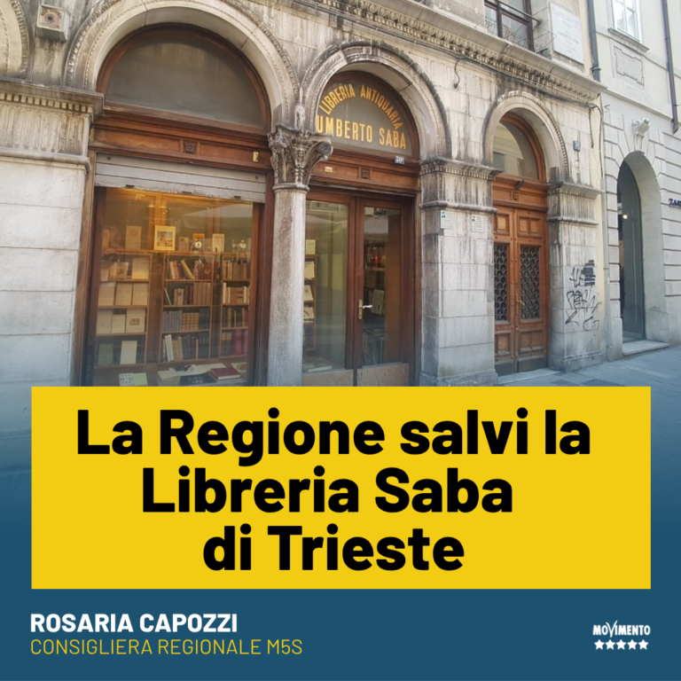 Cultura, Capozzi: La Regione salvi la Libreria Saba di Trieste