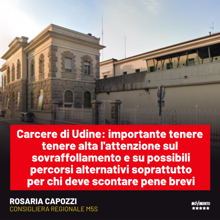 Carceri, Capozzi: tenere alta attenzione su sovraffollamento del carcere di Udine