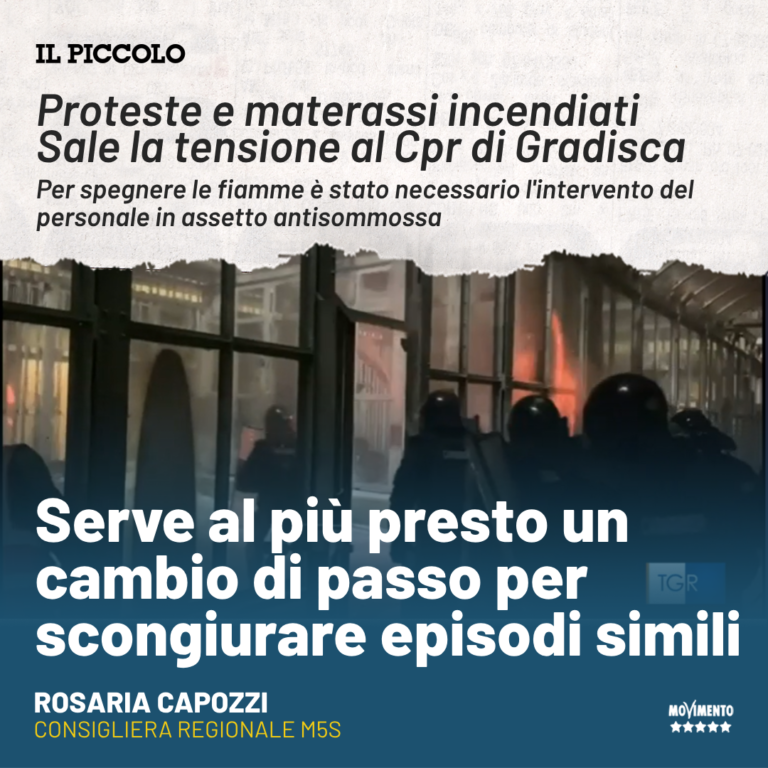 Rivolta al Cpr di Gradisca, Capozzi: Serve al più presto un cambio di passo