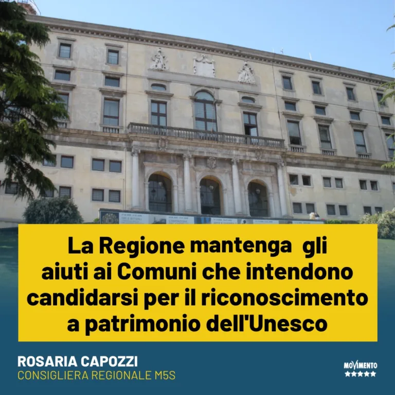 Cultura, Capozzi: La Regione mantenga aiuti per candidature a patrimonio Unesco