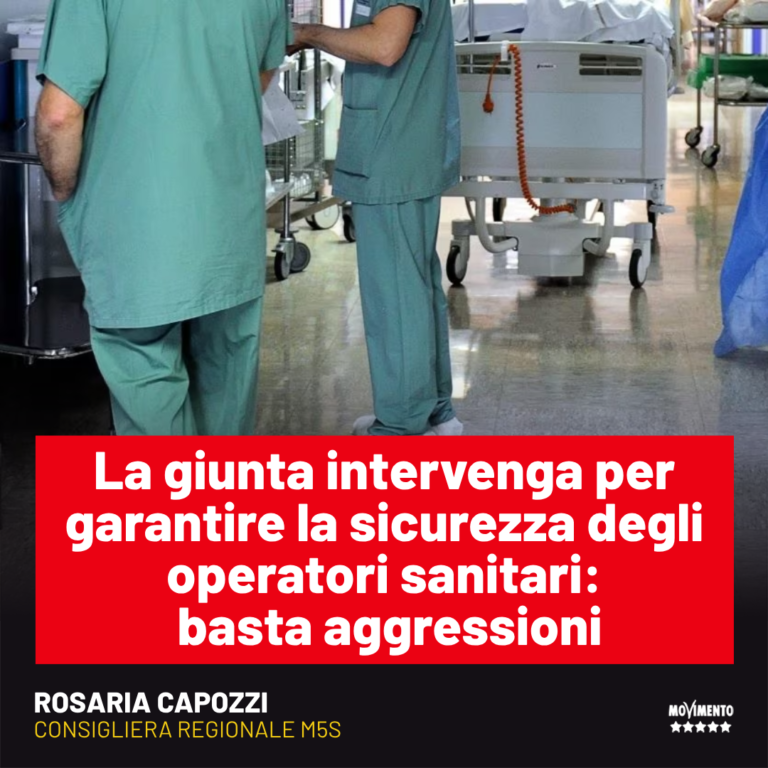 Sicurezza, Capozzi: No violenze su operatori sanitari, la giunta intervenga