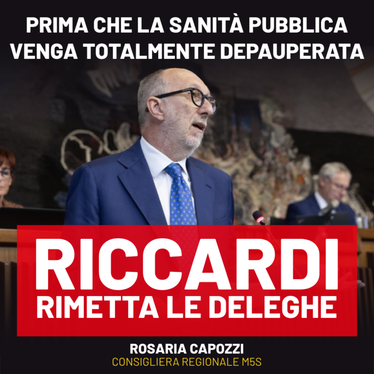 Capozzi: Prima che la sanità pubblica venga totalmente depauperata, Riccardi rimetta le deleghe