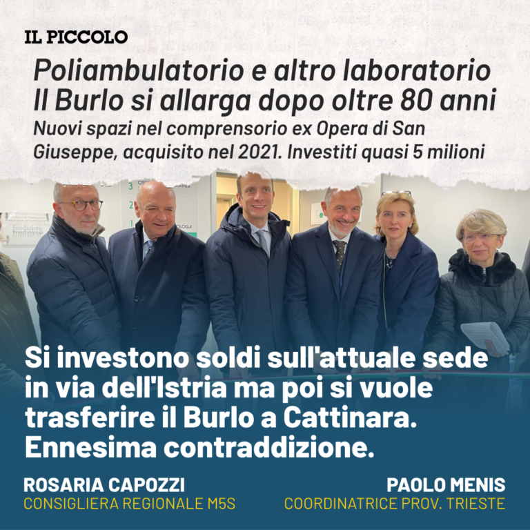 Burlo Garofolo, Capozzi: Chiarire le contraddizioni