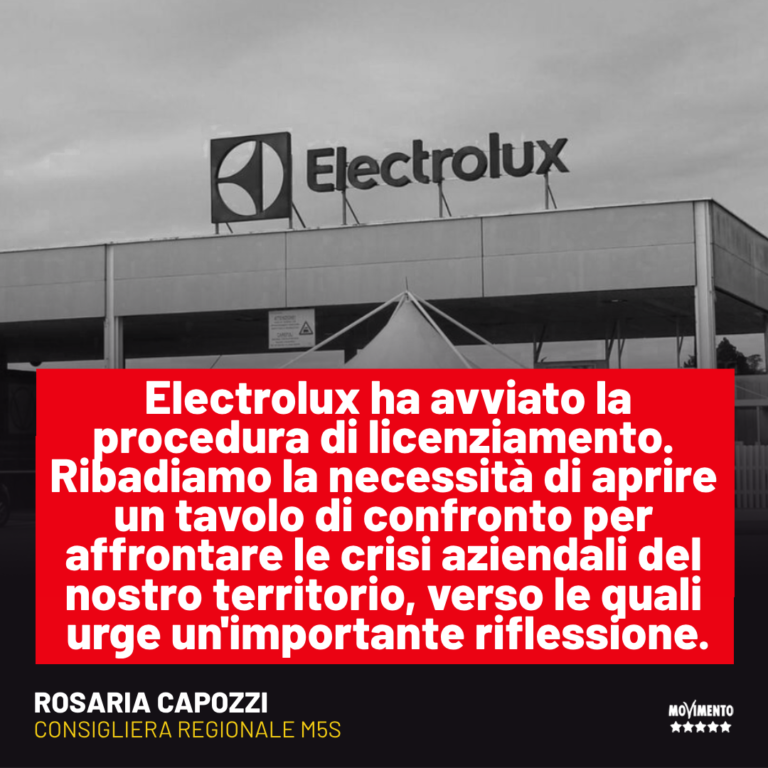 Imprese, Capozzi: Electrolux, promesse disattese