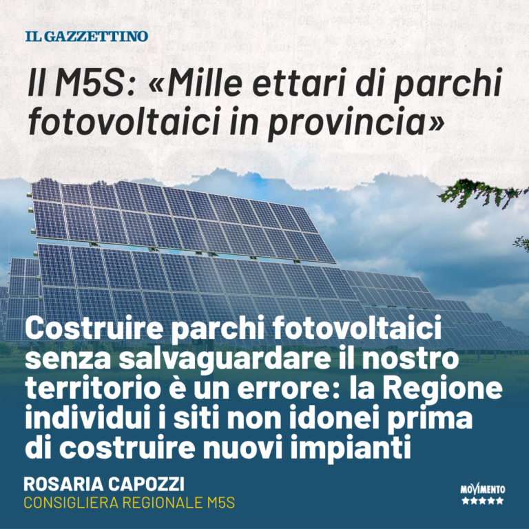 Fotovoltaico, Capozzi: Bisognava porre freno