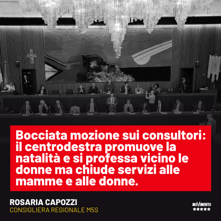 Consultori, Capozzi: amareggiati per No a mozione delle opposizioni