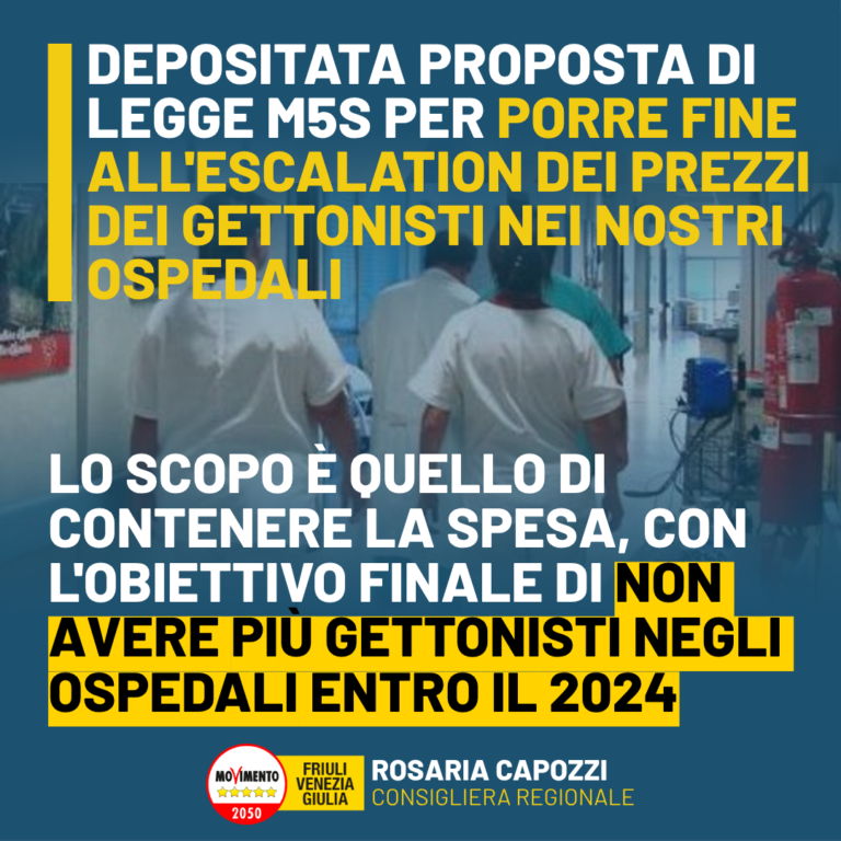 Sanità, Capozzi: Proposta di legge per stop costi gettonisti negli ospedali