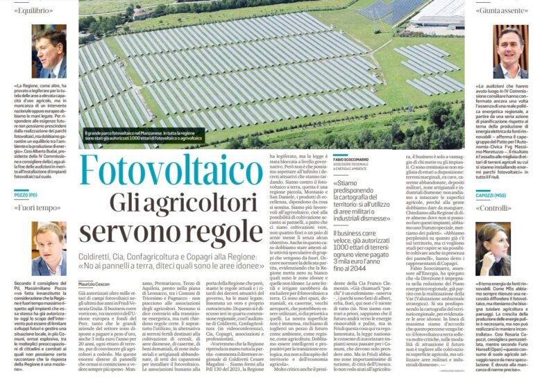 Fotovoltaico, ecco il discorso di Rosaria Capozzi