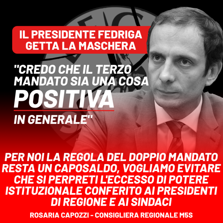 Terzo mandato, Capozzi: Fedriga getta la maschera, ma resta errore