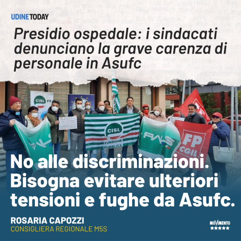 Sanità, Capozzi: Evitare tensioni e ulteriori fughe da Asufc