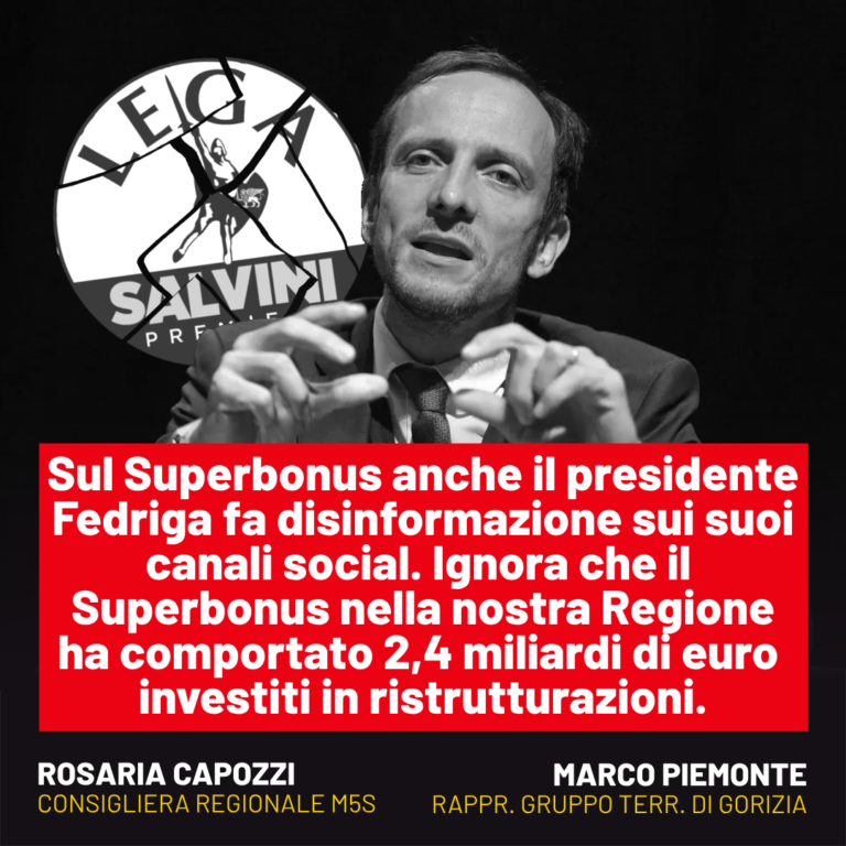 Superbonus, Capozzi: No a disinformazione di Fedriga