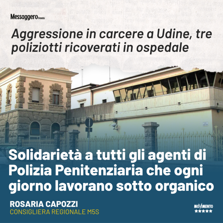 Capozzi: Solidarietà agli Agenti di Polizia Penitenziaria doverosa ma non sufficiente