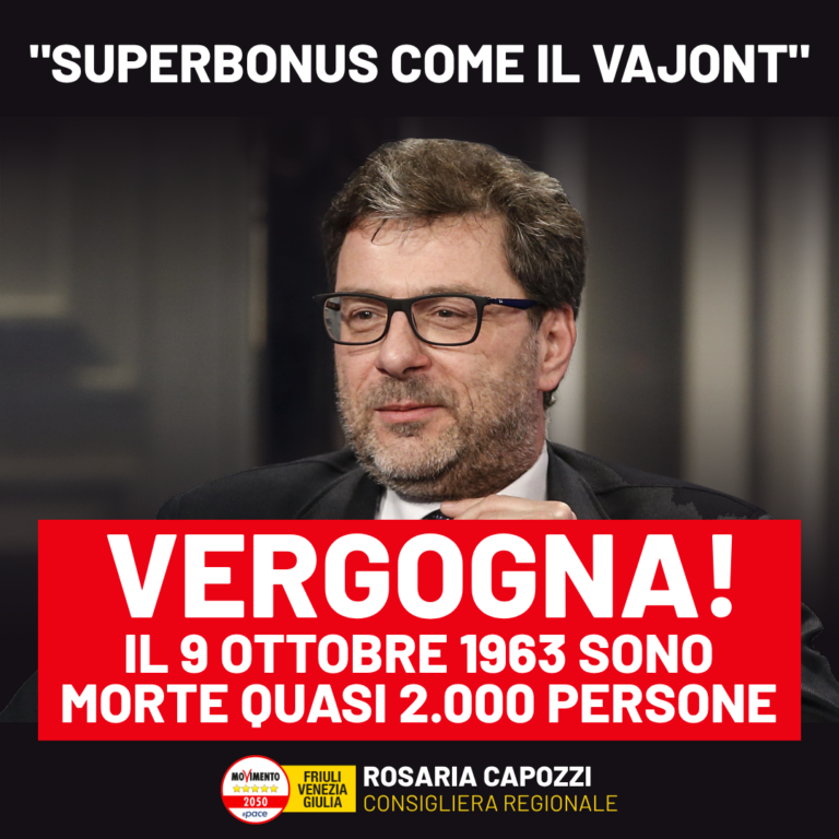 Superbonus, Santillo: Vajont? Giorgetti è ministro da tre anni e mezzo