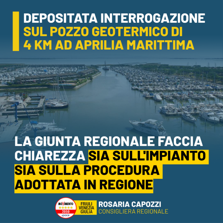 Pozzo geotermico di Aprilia Marittima, Capozzi: Imbarazzante il silenzio della Giunta regionale