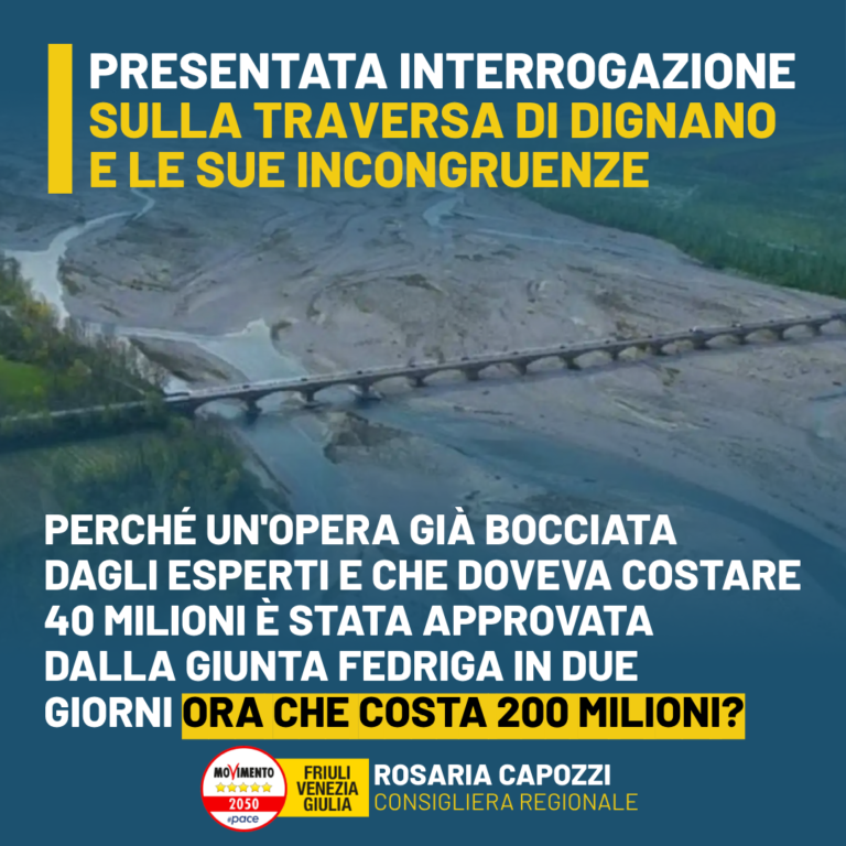 Traversa di Dignano, Capozzi: Presentata interrogazione del M5S in Consiglio regionale