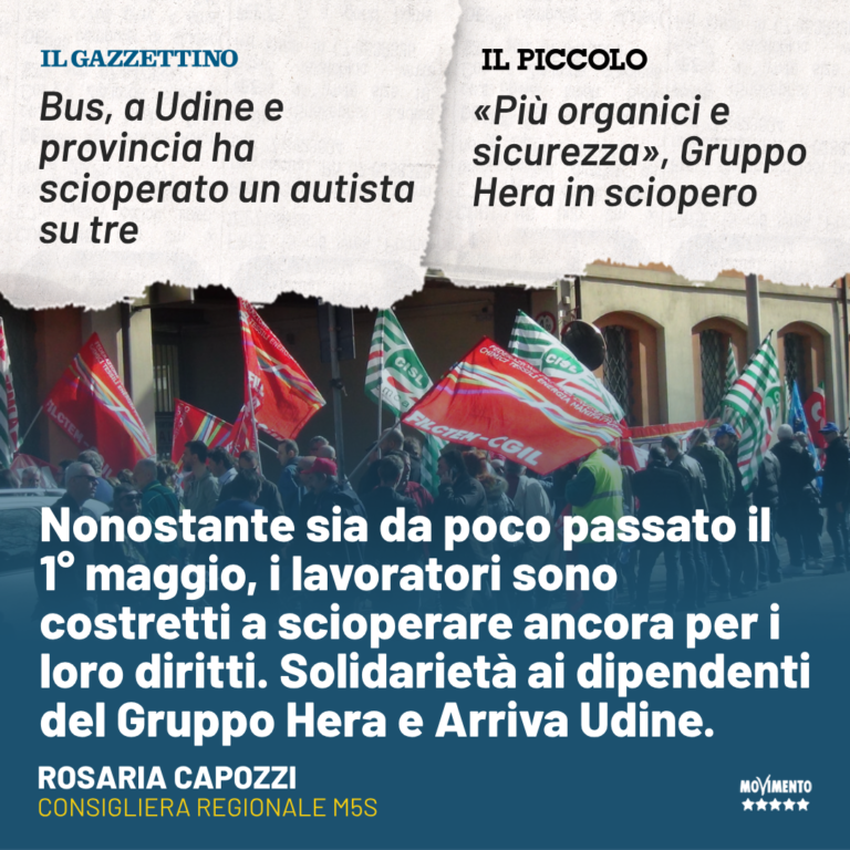 Capozzi: Festa del 1° maggio passata, ma scioperi e proteste restano