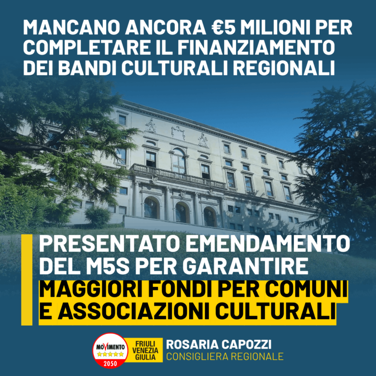 Cultura, Capozzi: Con 5 milioni per bandi si soddisfano domande