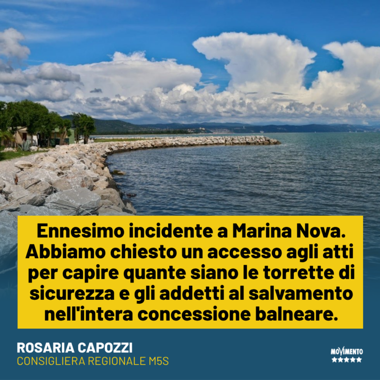 Spiagge, Capozzi (M5S) e Moretti (PD): Più sicurezza a Marina Nova