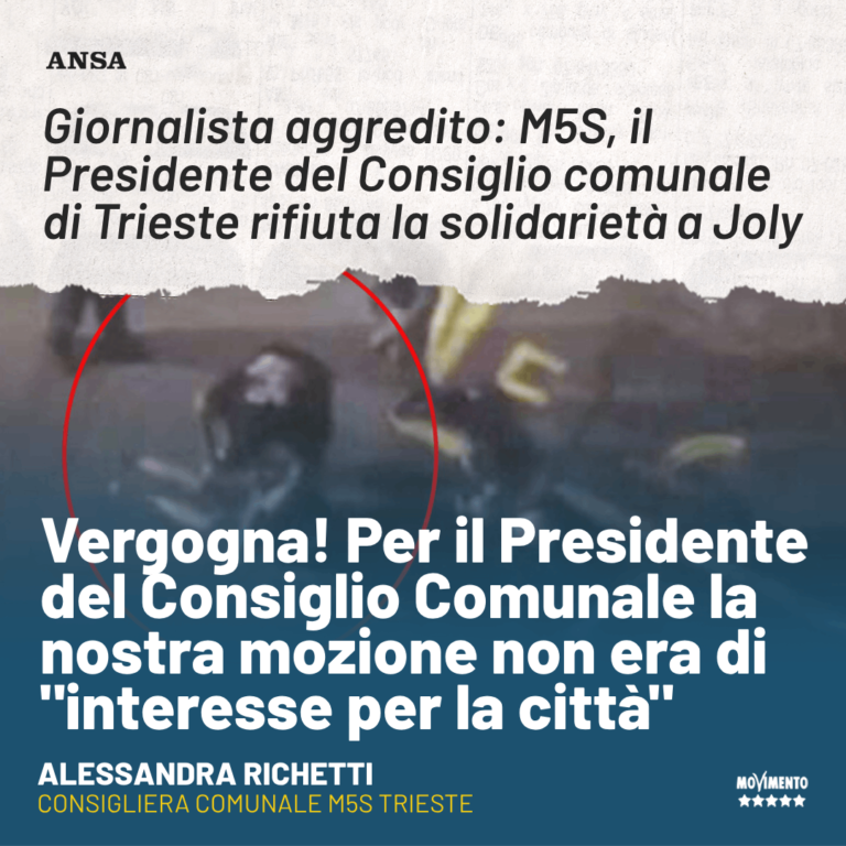 Giornalista aggredito, Richetti: Trieste rifiuta la solidarietà ad Andrea Joly