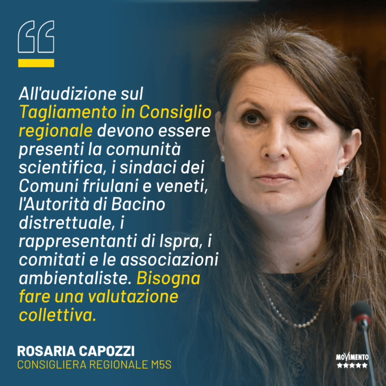 Tagliamento, Capozzi: Necessario ascoltare la comunità scientifica