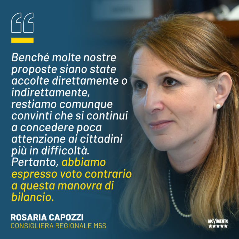 Bilancio, Capozzi: Pollice verso, manovra ricca ma non aiuta cittadini in difficoltà