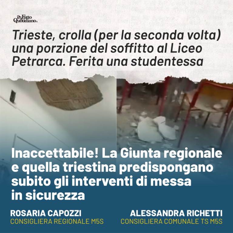 Scuola, Capozzi e Richetti: Crollo Petrarca, tutelare incolumità studenti